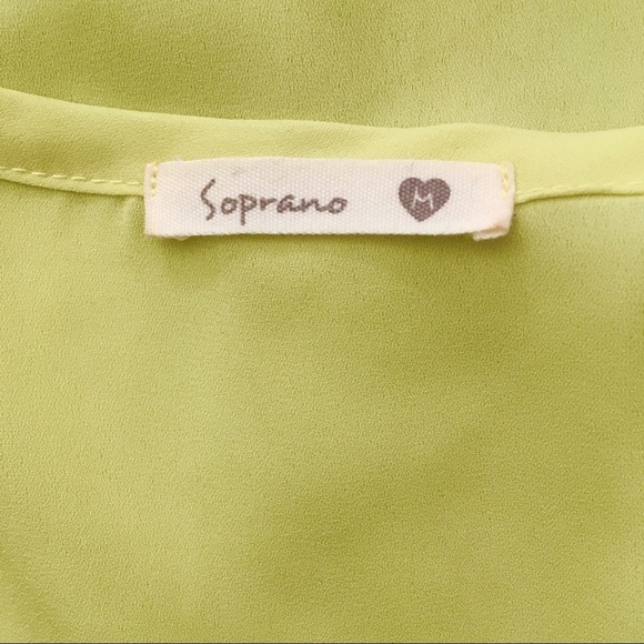 SOPRANO sheer chartreuse blouse S - Picture 4 of 4